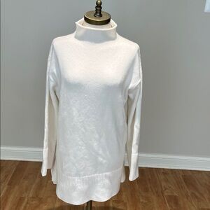 Moth Soft Cream mock neck Knit tunic length Sweater size S